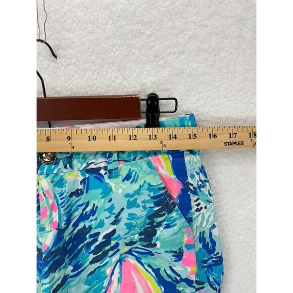 Lilly Pulitzer Callahan Shorts Women’s 0 Sparkling Blue Hey Bay Bay 5” Inseam - Picture 3 of 10
